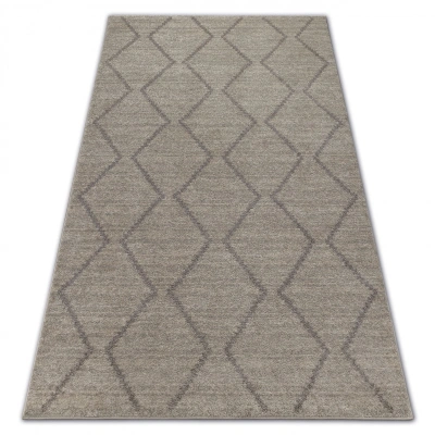 Dywany Lusczow Kusový koberec SOFT ROMBY ETNO krémovo-béžový, velikost 120x170