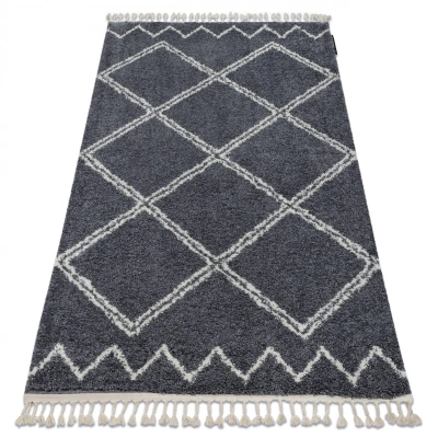Dywany Lusczow Kusový shaggy koberec BERBER ASILA šedý, velikost 180x270