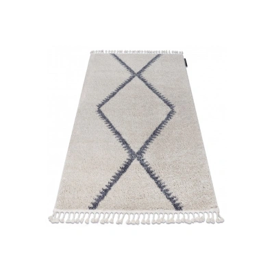 Dywany Lusczow Kusový shaggy koberec BERBER MEKNES krémový, velikost 140x190
