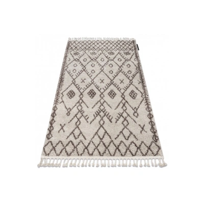 Dywany Lusczow Kusový shaggy koberec BERBER TANGER krémový, velikost 140x190