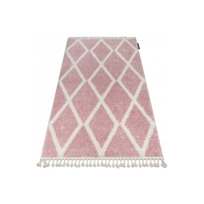 Dywany Lusczow Kusový shaggy koberec BERBER TROIK růžový, velikost 120x170