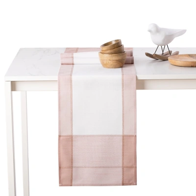 Běhoun na stůl AmeliaHome LILLE růžovo-bílý, velikost 30x120