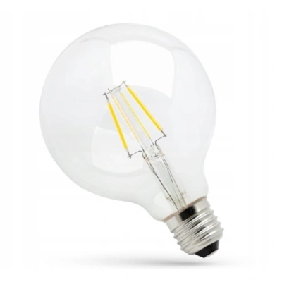Spectrum LED LED kulatá žárovka GLOB 4W E27 COG CLEAR teplá bílá