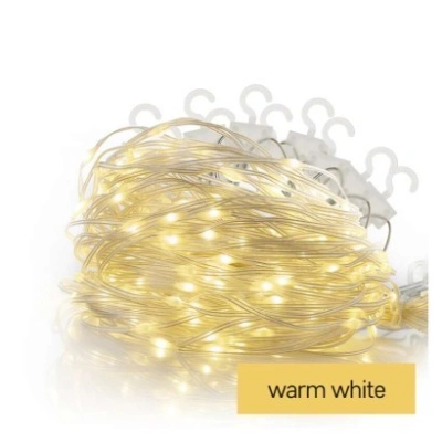 EMOS LED vánoční řetěz Dropi s programy 1,7 m teplá bílá