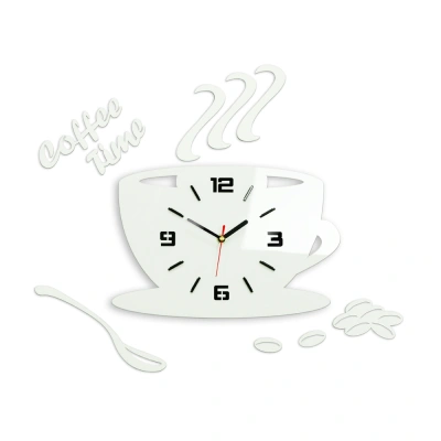 ModernClock Nástěnné hodiny Coffee bílé