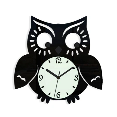 ModernClock Nástěnné hodiny Owl černé