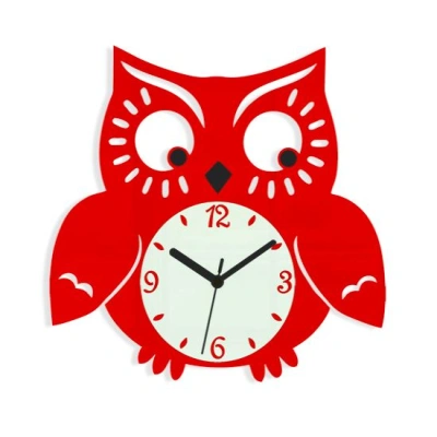 ModernClock Nástěnné hodiny Owl červené