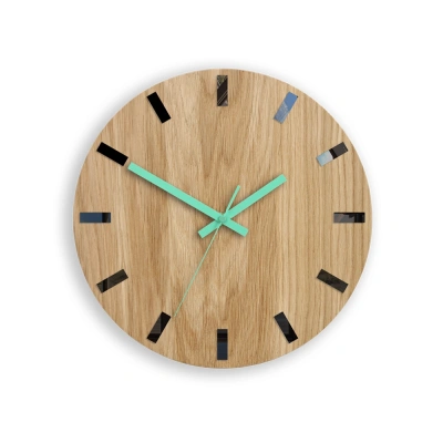 ModernClock Nástěnné hodiny Simple-W hnědo-modré