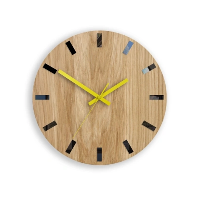 ModernClock Nástěnné hodiny Simple-Y hnědo-žluté