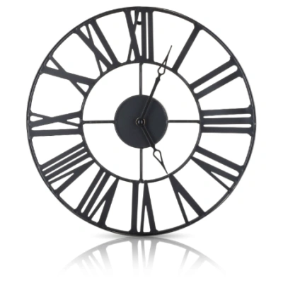 DekorStyle Nástěnné hodiny Vintage 36,5 cm černé
