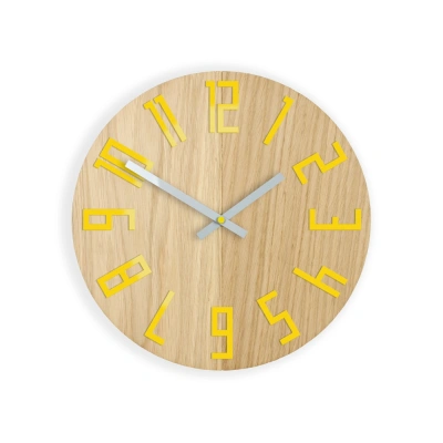 ModernClock Nástěnné hodiny Wood hnědo-žluté