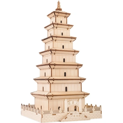 Woodcraft construction kit  Dřevěné 3D puzzle Velká pagoda divoké husy