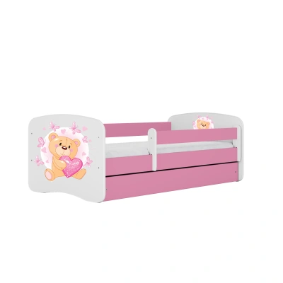 Kocot kids Postel Babydreams medvídek s motýlky růžová, varianta 80x180, bez šuplíků, s matrací