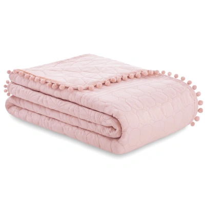 Přehoz na postel AmeliaHome Meadore V pudrově růžový, velikost 260x280