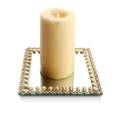 Mondex Dekorativní tác na svíčky ALISON čtvercový zrcadlo