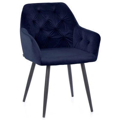 HOMEDE Designová židle Argento námořnická modrá, velikost 61x44x87