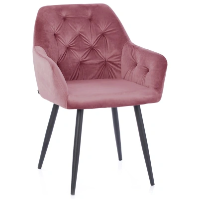 HOMEDE Designová židle Argento pudrově růžová, velikost 61x44x89