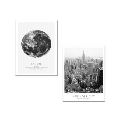 Wallity Sada obrazů LA LUNE/NEW YORK 30 x 40 cm 2 kusy