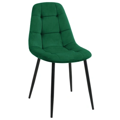 Ak furniture Sametová čalouněná prošívaná židle Deta zelená