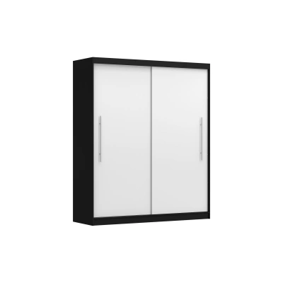 Idzczak Meble Šatní skříň RICO II 204 cm černá/bílá, varianta bez osvětlení