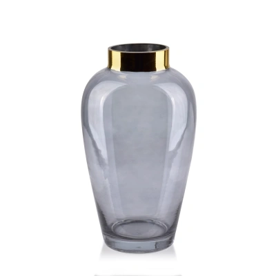Mondex Skleněná váza Serenite 27 cm šedá