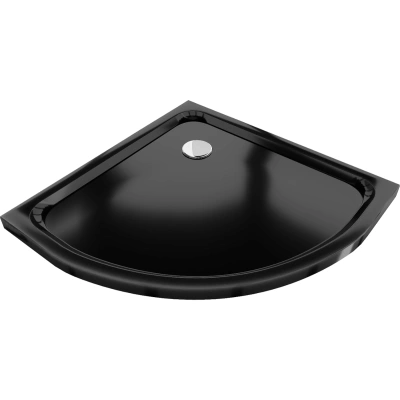 Sprchová vanička polokruhová MEXEN SLIM černá, 80x80 cm + sifon