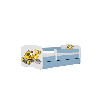 Kocot kids Dětská postel Babydreams bagr modrá, varianta 80x160, bez šuplíků, s matrací