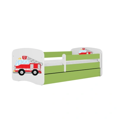 Kocot kids Dětská postel Babydreams hasičské auto zelená, varianta 70x140, bez šuplíků, bez matrace