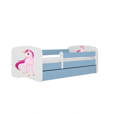 Kocot kids Dětská postel Babydreams jednorožec modrá, varianta 70x140, bez šuplíků, s matrací