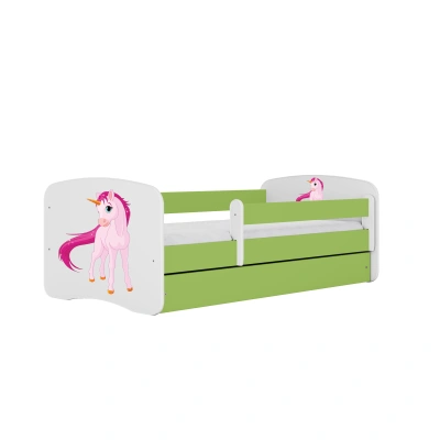 Kocot kids Dětská postel Babydreams jednorožec zelená, varianta 70x140, bez šuplíků, bez matrace
