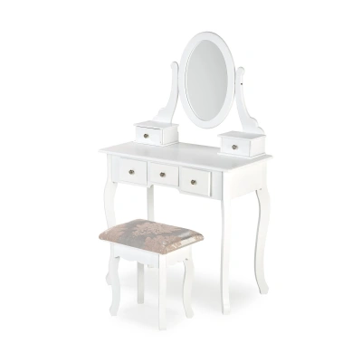 HALMAR Toaletní stolek s taburetem SARA 80 cm bílá