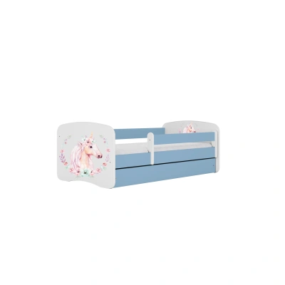 Kocot kids Dětská postel Babydreams kůň modrá, varianta 80x180, bez šuplíků, s matrací