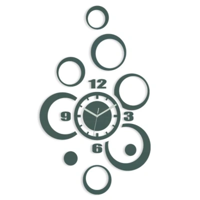 ModernClock 3D nalepovací hodiny Alladyn šedé