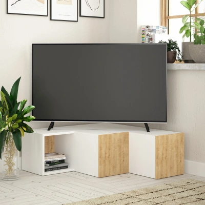 Kalune Design TV stolek COMPACT 90 cm bílý/dub