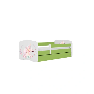 Kocot kids Dětská postel Babydreams kůň zelená, varianta 80x160, bez šuplíků, s matrací