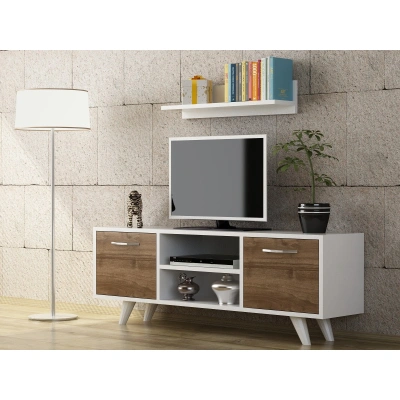 Kalune Design TV stolek LIKYA 120 cm ořech/bílý