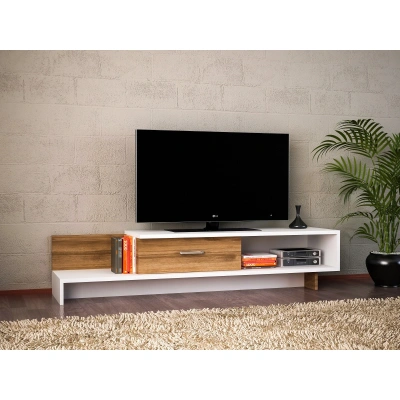 Kalune Design TV stolek WRAP 120 cm ořech/bílý
