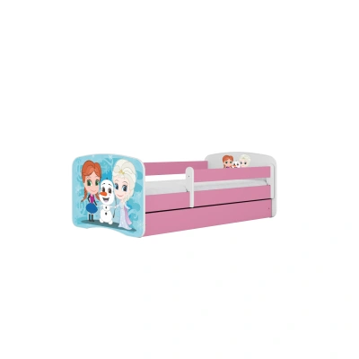Kocot kids Dětská postel Babydreams Ledové království růžová, varianta 70x140, se šuplíky, s matrací