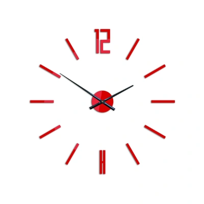 ModernClock 3D nalepovací hodiny Carlo červené