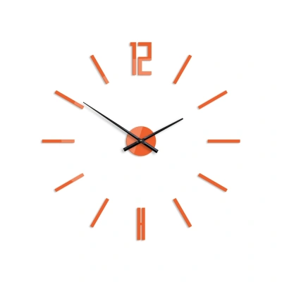 ModernClock 3D nalepovací hodiny Carlo oranžové