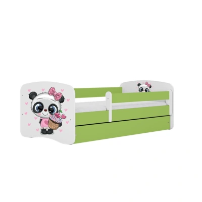 Kocot kids Dětská postel Babydreams panda zelená, varianta 80x160, se šuplíky, bez matrace