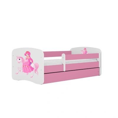Kocot kids Dětská postel Babydreams princezna na koni růžová, varianta 70x140, bez šuplíků, bez matrace