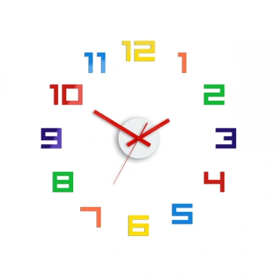 ModernClock 3D nalepovací hodiny Digit barevné
