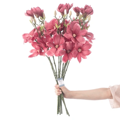 AmeliaHome Umělá květina MAGNOLI 10 kusů růžová