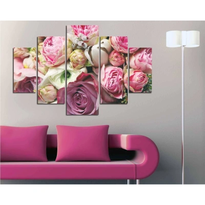 Wallity Vícedílný obraz ROSES OF PINK 95 92 x 56 cm