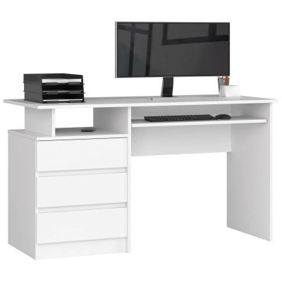 Ak furniture Volně stojící psací stůl CLP 135 cm bílý