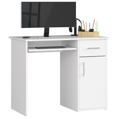 Ak furniture Volně stojící psací stůl Pin 90 cm bílý