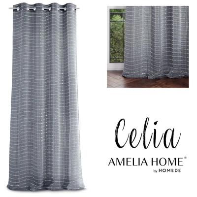 Záclona AmeliaHome Celia I šedá, velikost 140x270