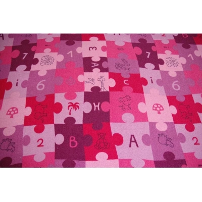 Dywany Lusczow Dětský koberec PUZZLE fialový, velikost 100x300