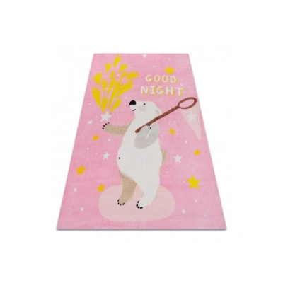 Dywany Lusczow Dětský koberec WHITE BEER růžový, velikost 140x190